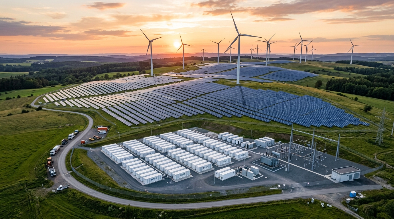 Abhivanta Hybrid Renewable Facility - Solar PV, Wind Turbines, and BESS Storage